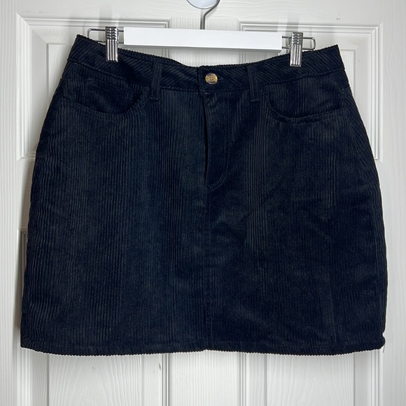 Ambiance Dresses & Skirts - Corduroy Mini Skirt (Black)